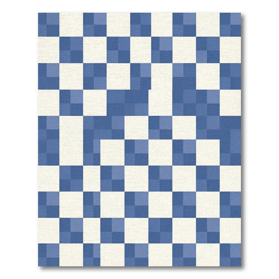 Checkerboard Blue Square Harmony Rug