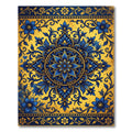Azure Saffron Elaborate Central Bloom Rug