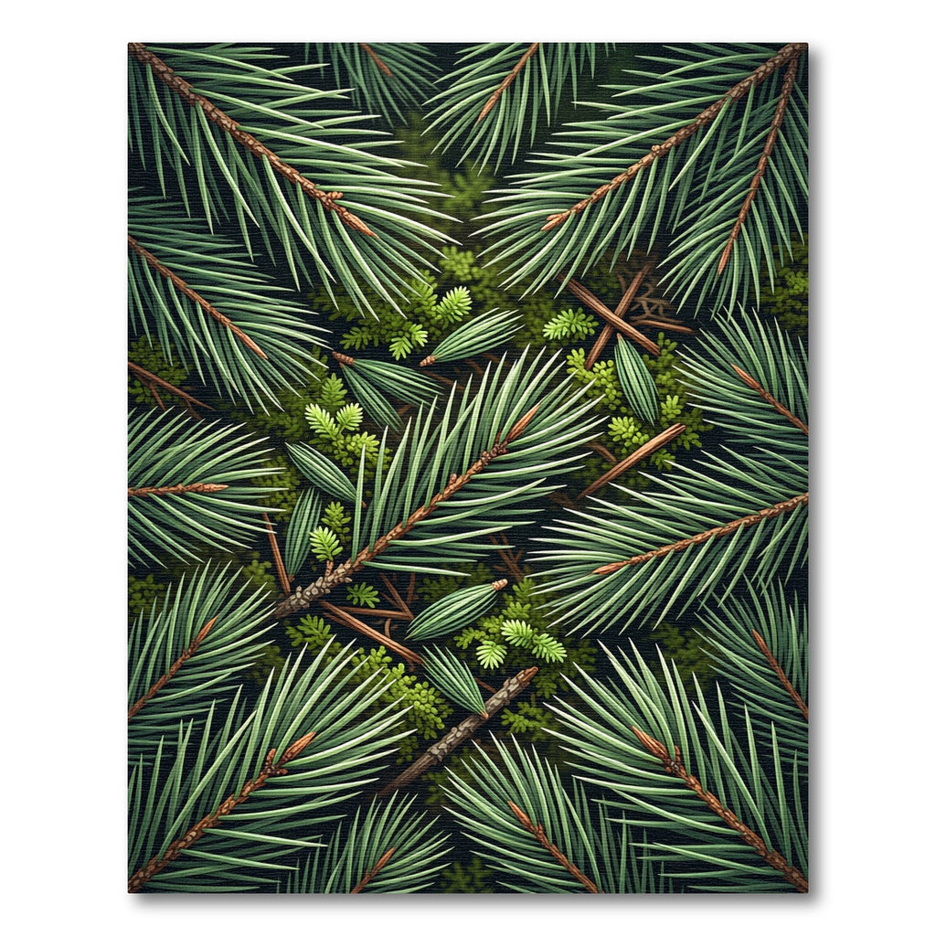 Lush Evergreen Pine Needle Forest Floor Rug