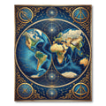 Celestial Globe Vintage Navigation Blue Gold Rug