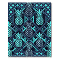 Geometric Teal Pineapple Lattice Decor Rug