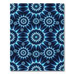 Celestial Blue Geometric Star Burst Rug