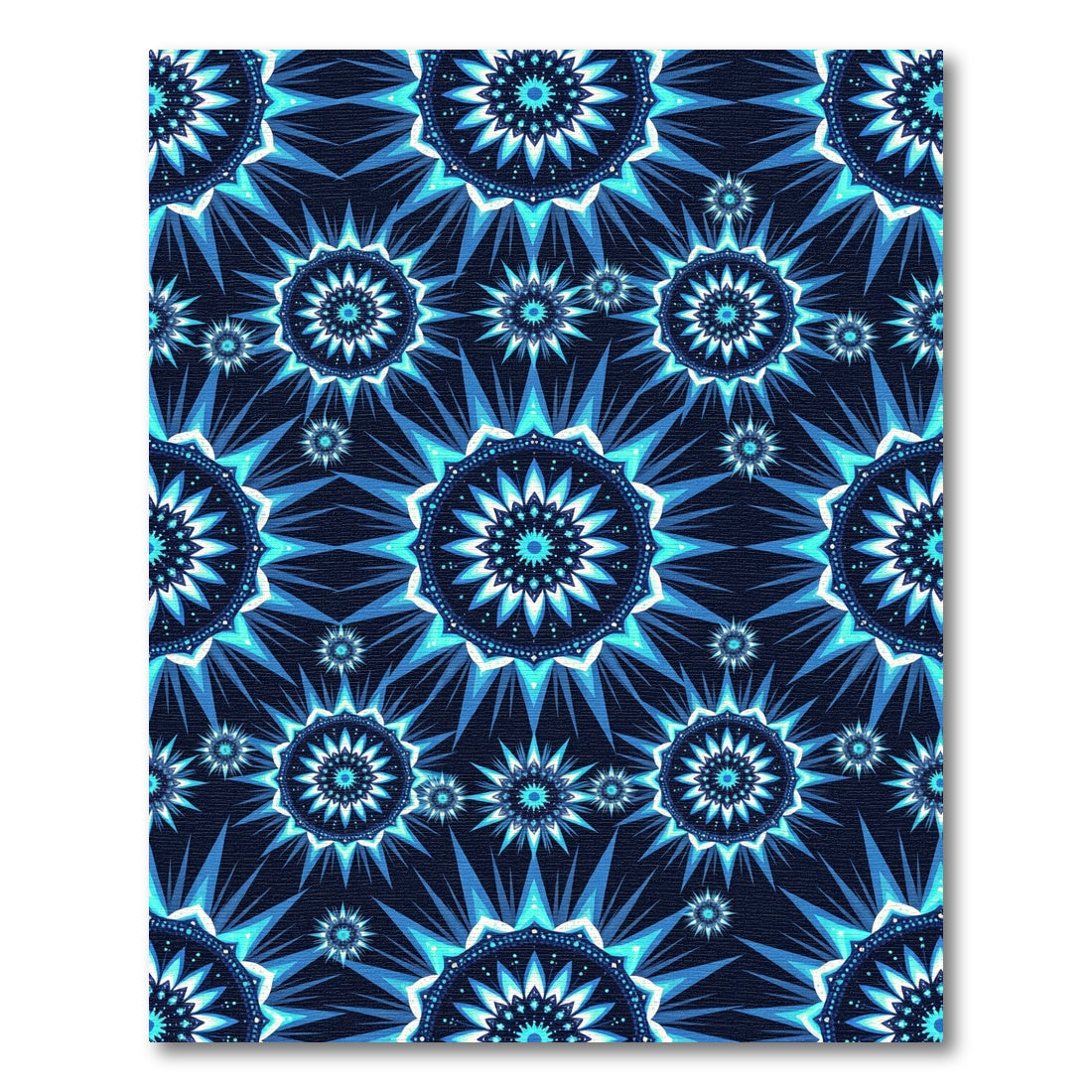 Celestial Blue Geometric Star Burst Rug