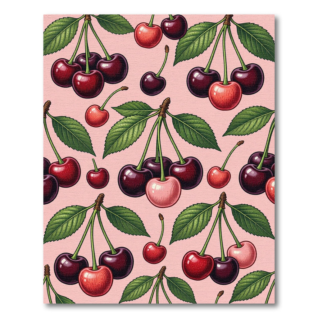 Pink Cherry Fruit Branches Rug