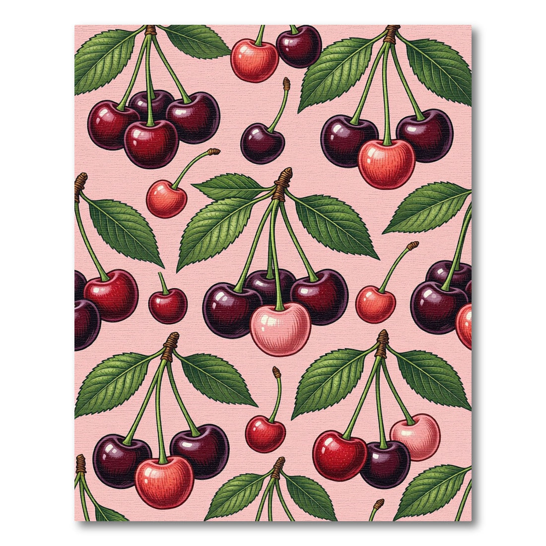 Pink Cherry Fruit Branches Rug