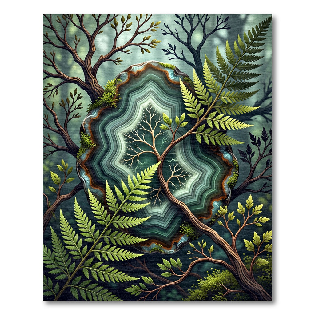 Forest Agate With Fern Branches Rug