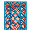 Geometric Azure Woven Lattice Backdrop Rug