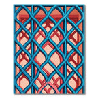 Geometric Azure Woven Lattice Backdrop Rug