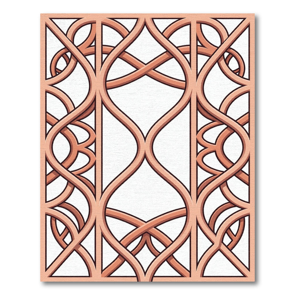 Elegant Blush Interlocking Curved Lattice Rug