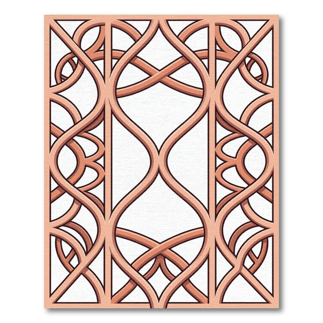 Elegant Blush Interlocking Curved Lattice Rug