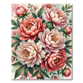 Romantic Blush Peony Flower Bouquet Rug