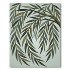 Elegant Sage Green Willow Branch Rug