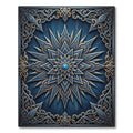 Intricate Midnight Navy Celestial Star Medallion Rug