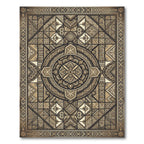 Neutral Geometric Mandala Medallion Rug
