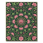 Elegant Pink Carnation Floral Medallion Rug