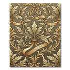 Ornate Gold Acanthus Leaf Scroll Rug
