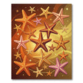 Vibrant Golden Abstract Starfish Collage Rug