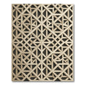 Sophisticated Beige Geometric Interlocking Lattice Rug