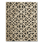 Sophisticated Beige Geometric Interlocking Lattice Rug