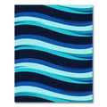 Modern Navy Blue Fluid Wave Rug