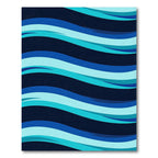 Modern Navy Blue Fluid Wave Rug