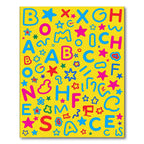 Alphabet Stars Yellow Playful Composition Rug