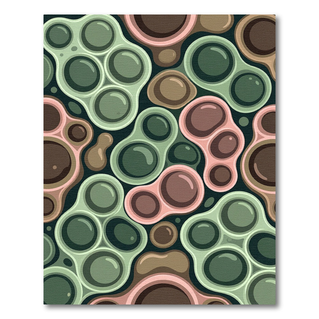 Organic Sage and Muted Earth Bubble Rug
