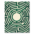Contemporary Emerald Green Circular Labyrinth Rug