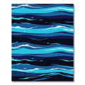 Abstract Navy and Cyan Oceanic Waves Rug