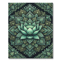 Aqua Green Lotus Mandala Rug