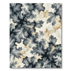 Monochromatic Ink Blossom Abstract Rug