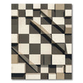 Monochromatic Concrete Checkerboard Cubes Rug