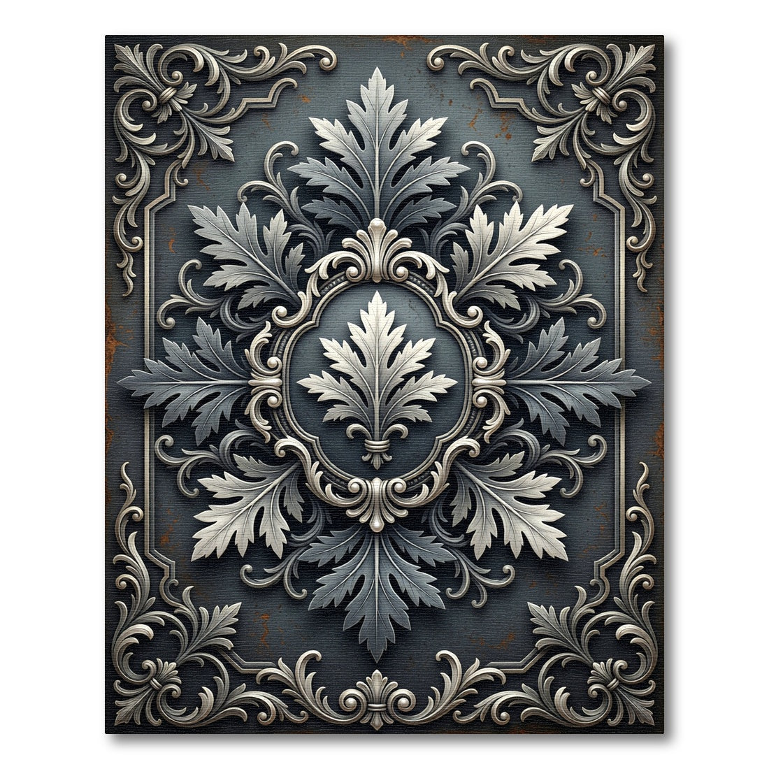 Gilded Acanthus Scrollwork Medallion Rug