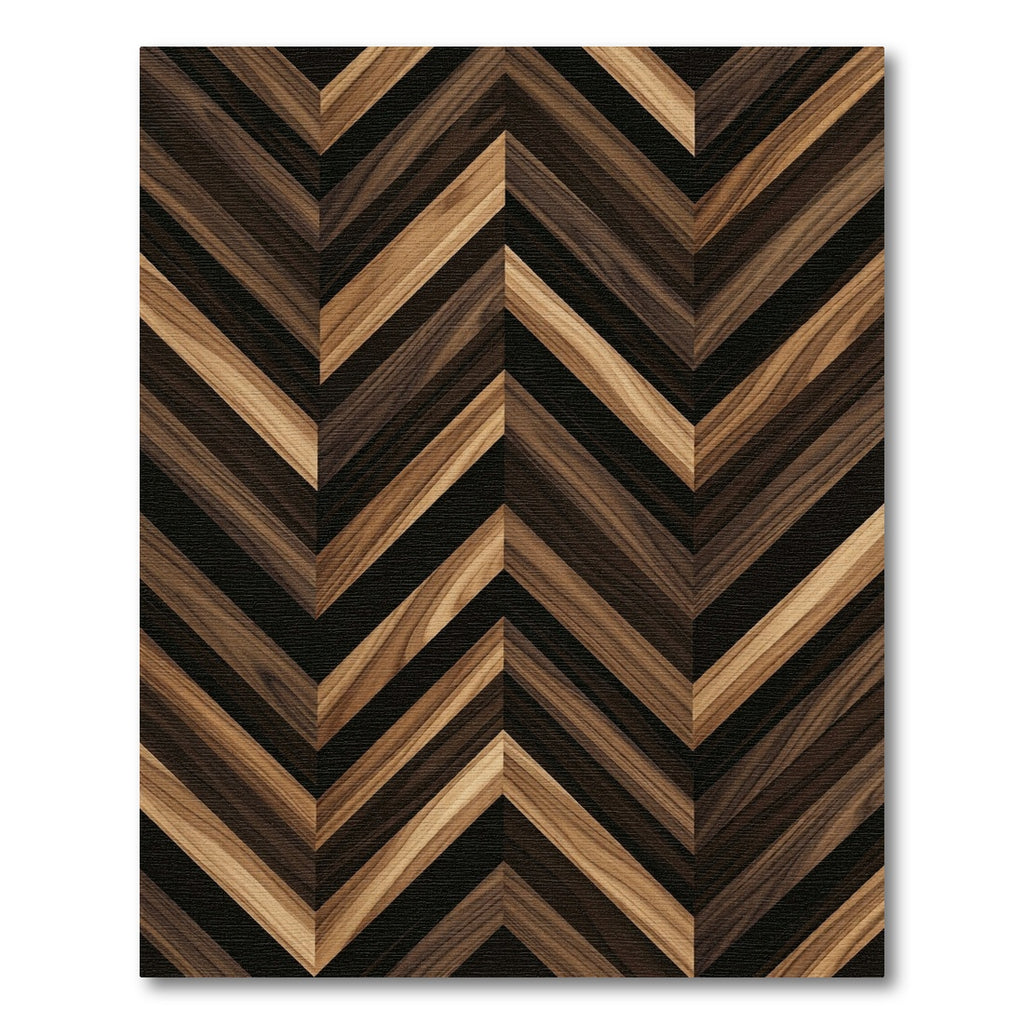 Modern Chevron Dark Walnut Wood Grain Rug