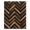 Modern Chevron Dark Walnut Wood Grain Rug