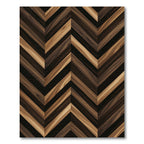 Modern Chevron Dark Walnut Wood Grain Rug