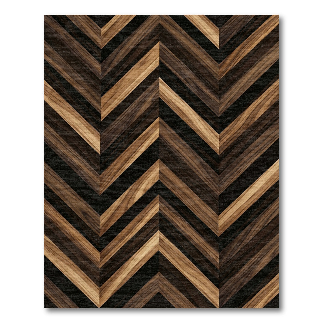 Modern Chevron Dark Walnut Wood Grain Rug