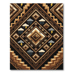 Geometric Earth Tone Lightning Rain Art Rug