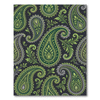 Elegant Olive and Slate Green Paisley Rug