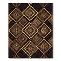 Golden Brown Ornate Diamond Inlay Rug