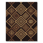 Golden Brown Ornate Diamond Inlay Rug