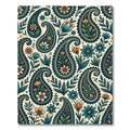 Teal Orange Paisley Floral Garden Rug