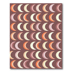 Celestial Earthy Crescent Moon Grid Rug