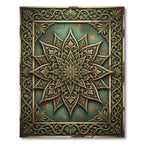 Ornate Emerald Floral Medallion Rug