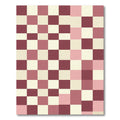 Modern Pink and Burgundy Checkered Grid Rug