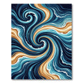 Earthy Blue Spiraling Oceanic Swirl Rug