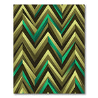 Emerald Green Chevron Geometric Rug