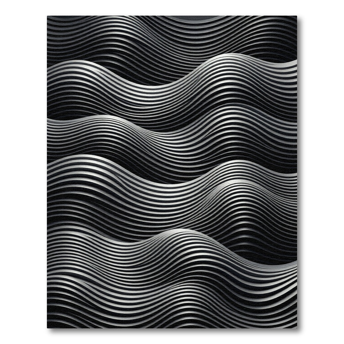 Monochromatic Wave Relief Texture Rug