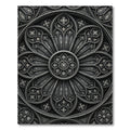 Gothic Charcoal Architectural Rose Medallion Rug