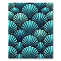 Aqua Blue Fan Shell Arrangement Rug